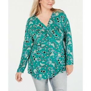 Style & Co. Floral Print Top 1X E10